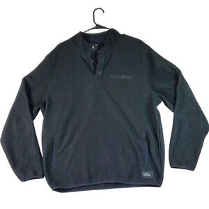 Eddie Bauer Mens‎ Fleece Snap Neck Pullover Sweater black XL